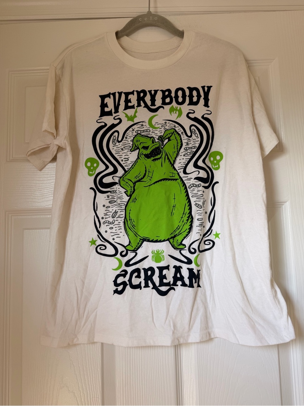 Disney White Tee with Neon Green Oogie Boogie Graphic